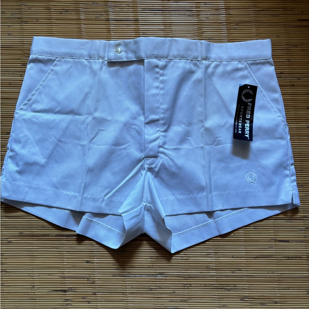Vintage 1980’s Fred Perry Classic White Shorts. Never worn Size 40 Waist. Mint!